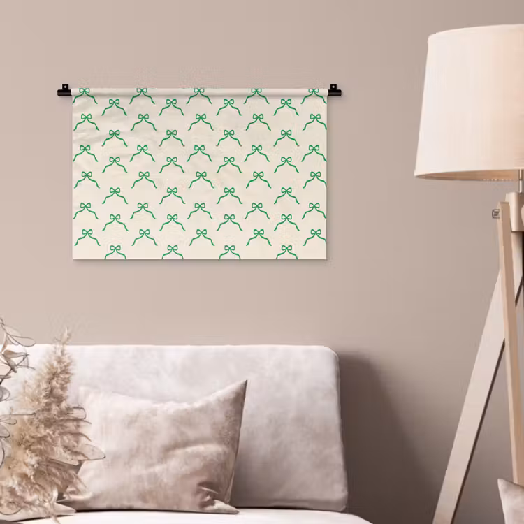 Wandkleed - Strik - Crème - Groen - Kerst — 2