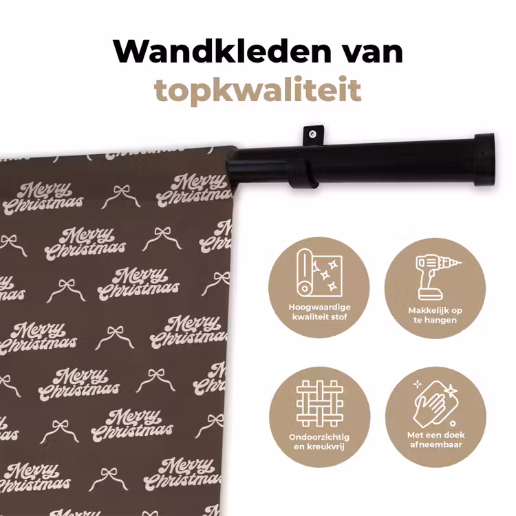 Wandkleed - Tekst - Crème - Bruin - Strik — 3