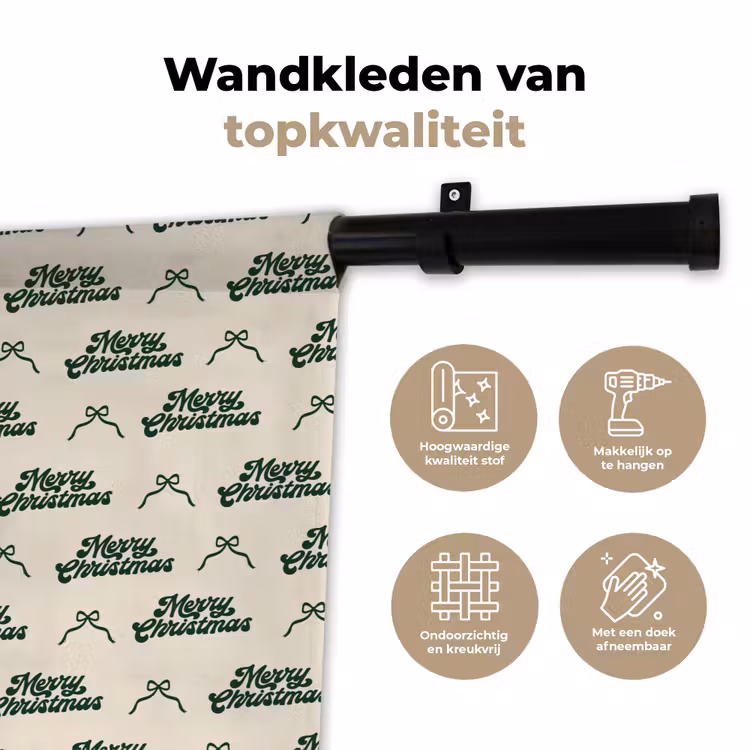 Wandkleed - Tekst - Groen - Strik — 3