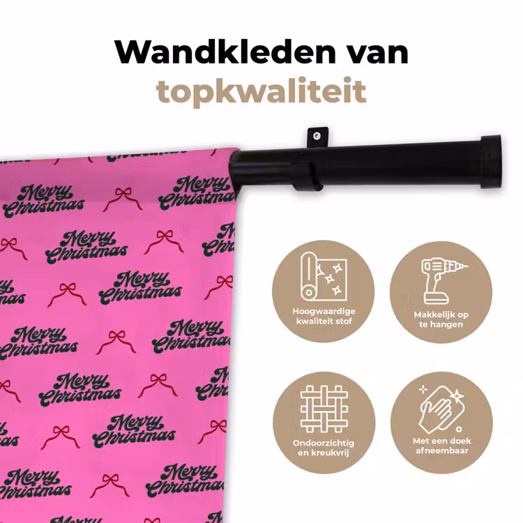 Wandkleed - Tekst - Neon - Roze - Kerst — 3