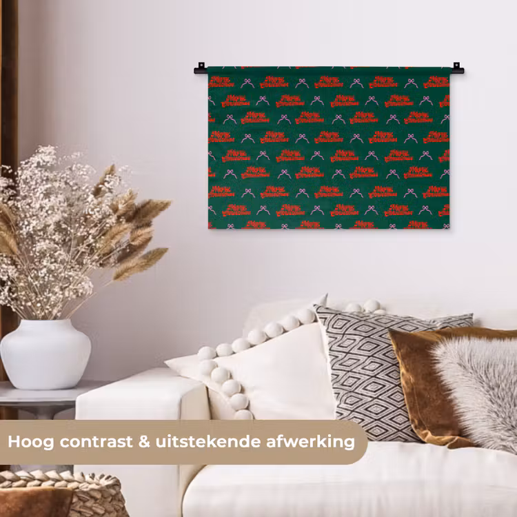Wandkleed - Tekst - Roze - Rood - Groen - Strik — 4