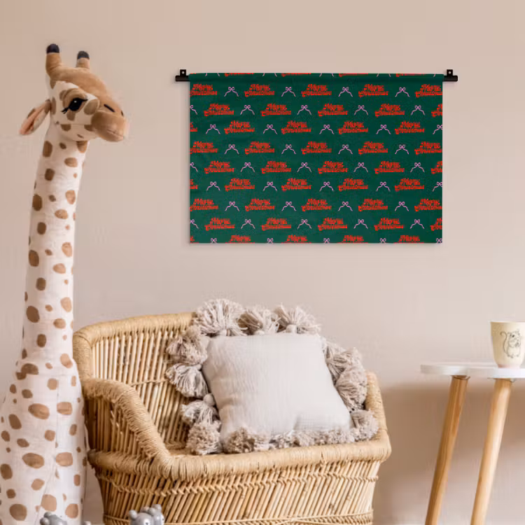 Wandkleed - Tekst - Roze - Rood - Groen - Strik — 5