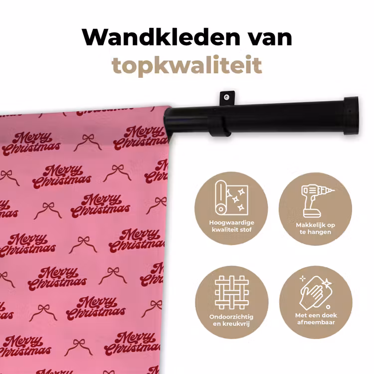 Wandkleed - Tekst - Roze - Rood - Strik — 3