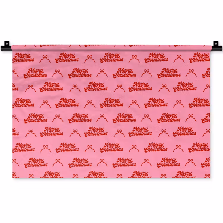 Wandkleed - Tekst - Strik - Rood - Roze — 1