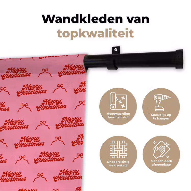 Wandkleed - Tekst - Strik - Rood - Roze — 3