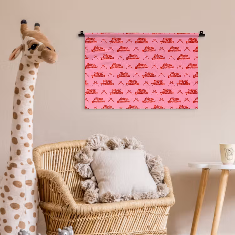 Wandkleed - Tekst - Strik - Rood - Roze — 5