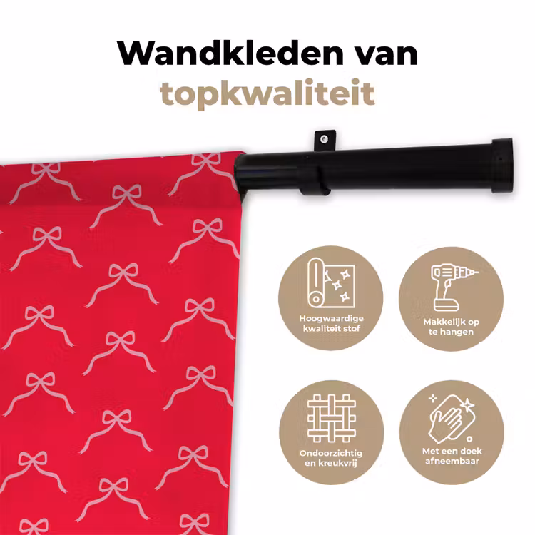 Wandkleed - Strik - Rood - Kerst — 3