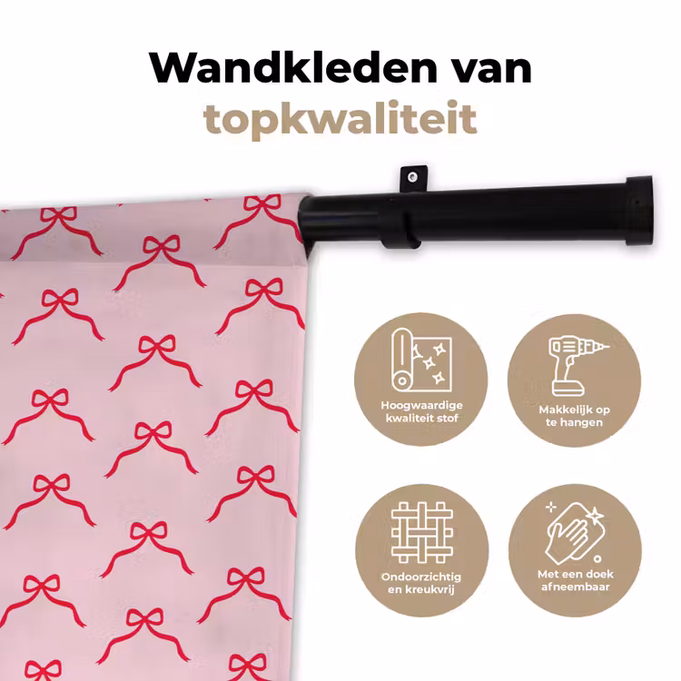 Wandkleed - Strik - Rood - Kerst - Roze — 3
