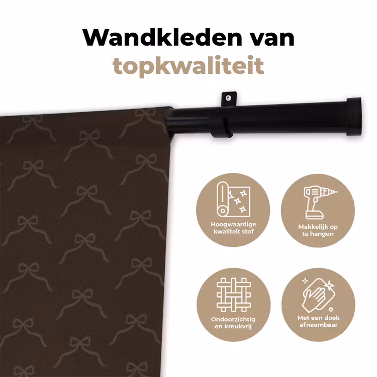 Wandkleed - Kerst - Bruin - Strik — 3