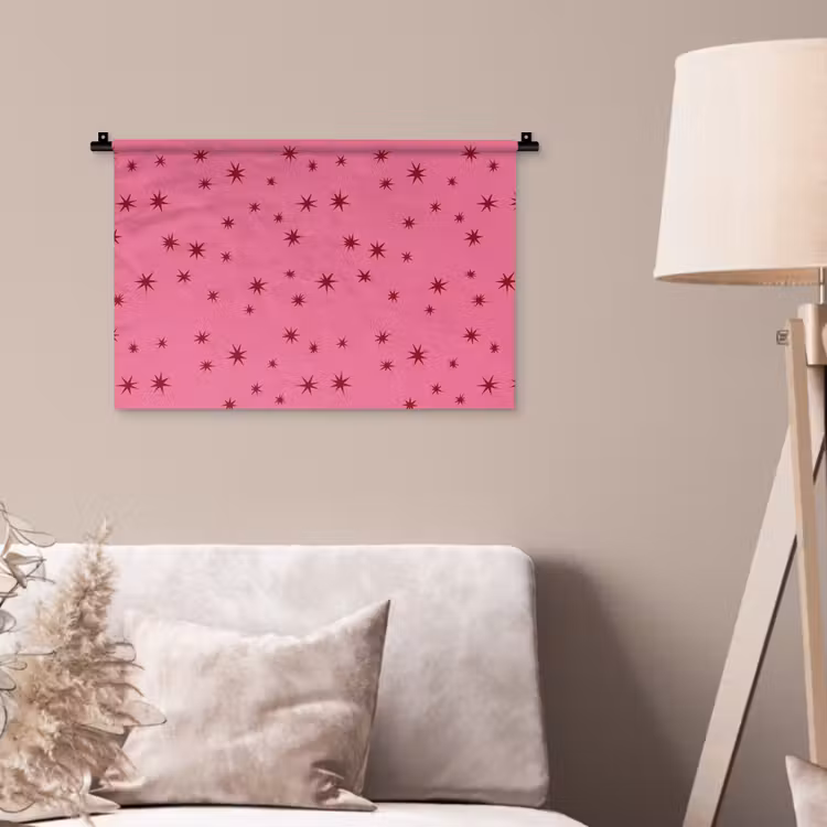 Wandkleed - Kerst - Ster - Rood - Roze — 2