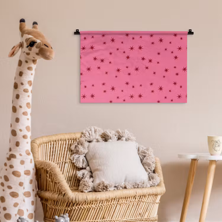 Wandkleed - Kerst - Ster - Rood - Roze — 5
