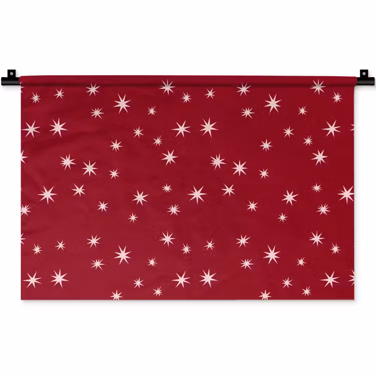 Wandkleed - Rood - Wit - Kerst - Ster — 1