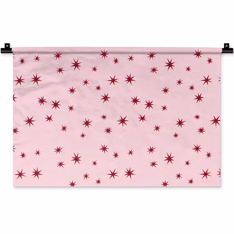 Wandkleed - Ster - Roze - Rood — 1