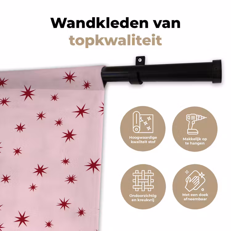 Wandkleed - Ster - Roze - Rood — 3