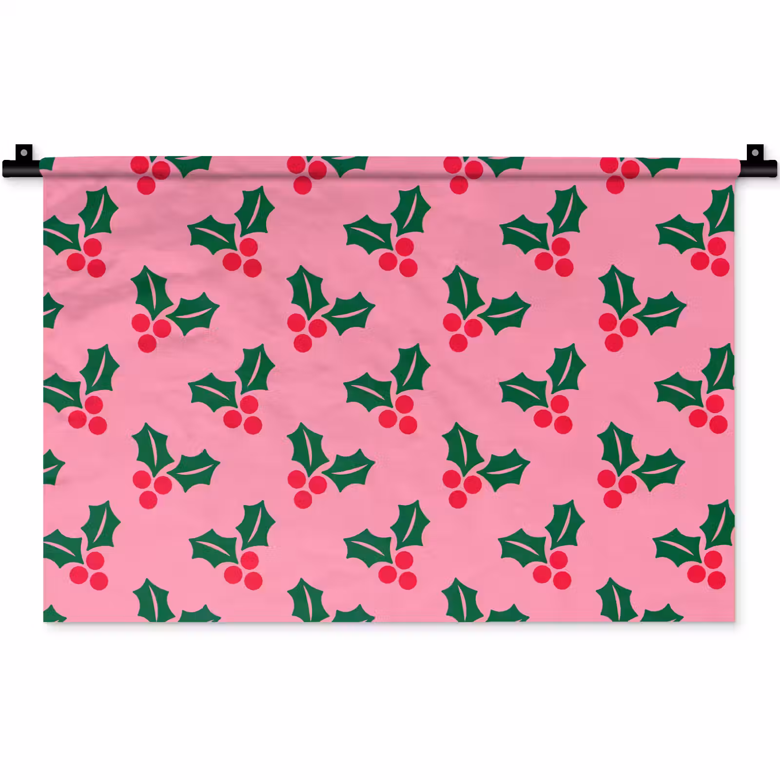 Wandkleed - Hulst - Kerst - Roze — 1