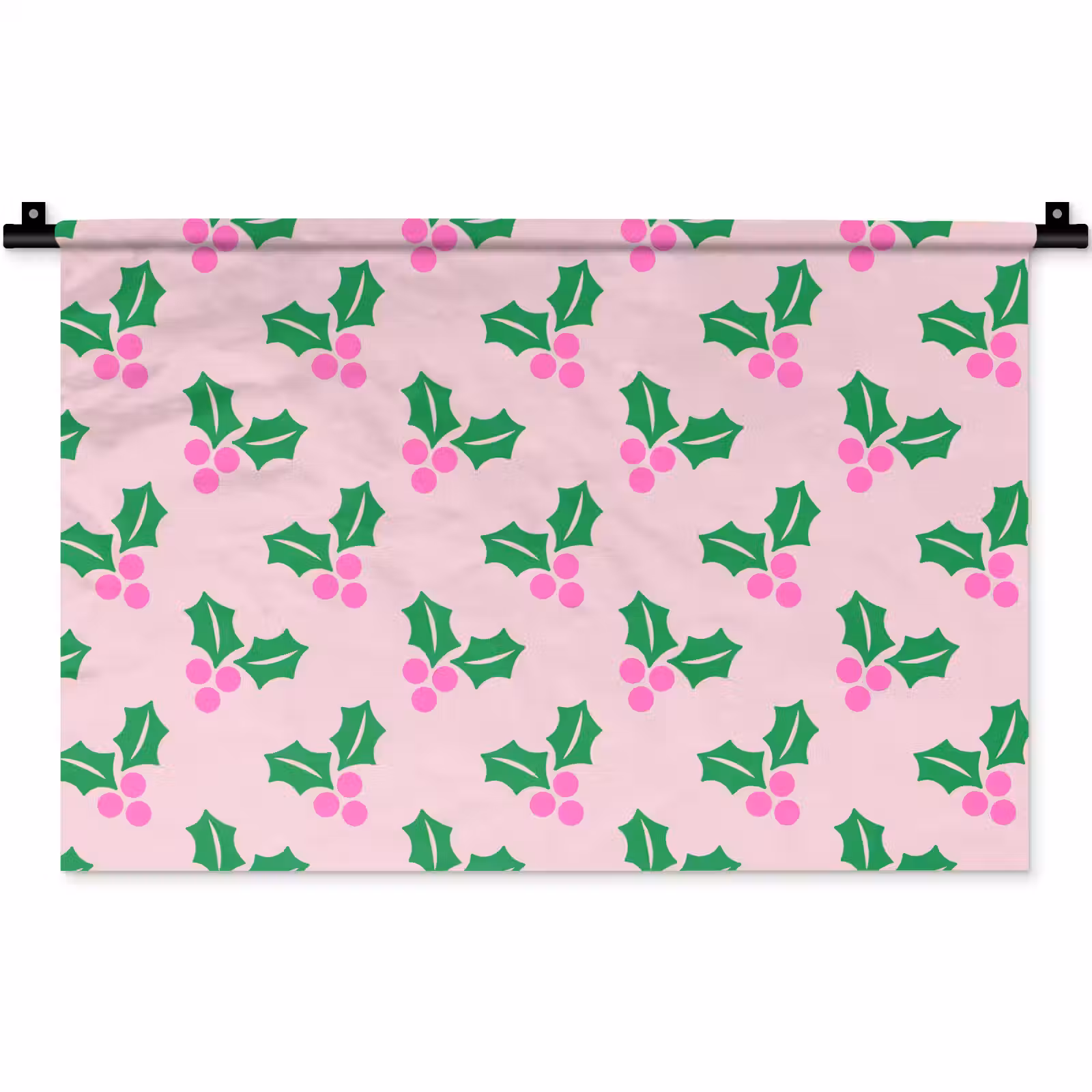 Wandkleed - Kerst - Hulst - Roze — 1