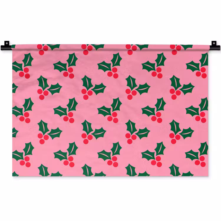 Wandkleed - Hulst - Kerst - Roze — 1
