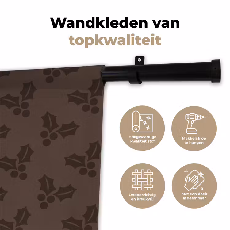 Wandkleed - Hulst - Kerst - Bruin — 3