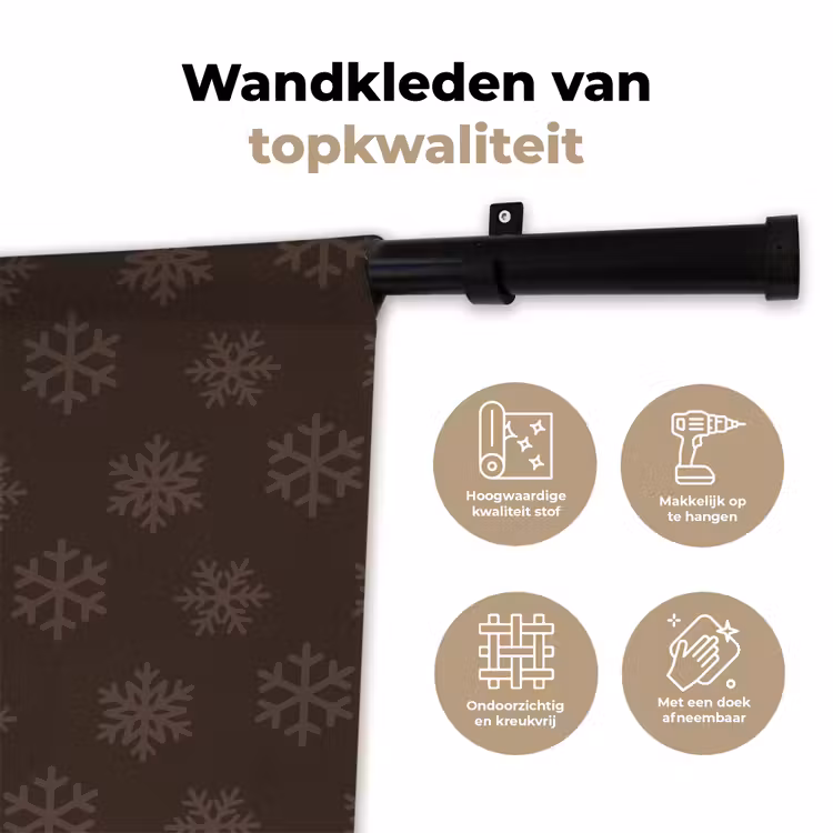 Wandkleed - Sneeuwvlok - Bruin - Kerst — 3