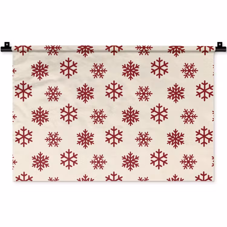 Wandkleed - Sneeuwvlok - Crème - Rood — 1