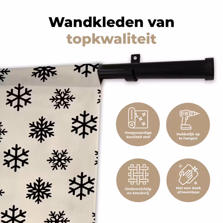 Wandkleed - Sneeuwvlok - Crème - Wit — 3