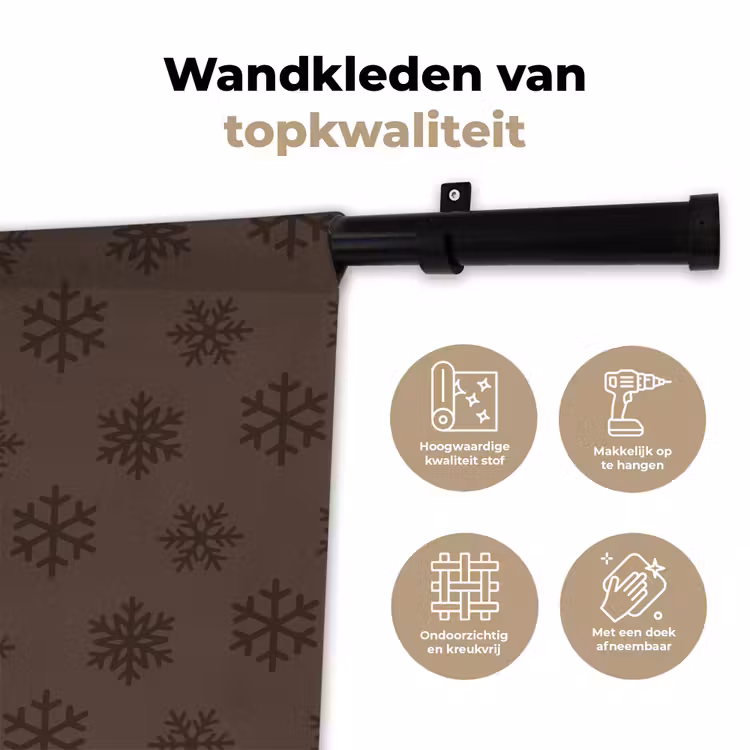 Wandkleed - Sneeuwvlok - Kerst - Bruin — 3