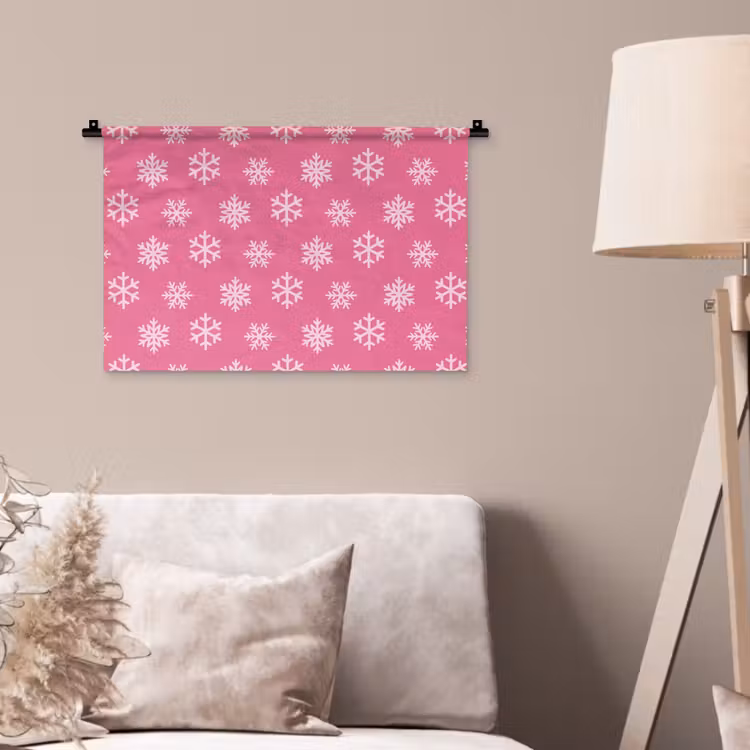 Wandkleed - Sneeuwvlok - Kerst - Roze — 2