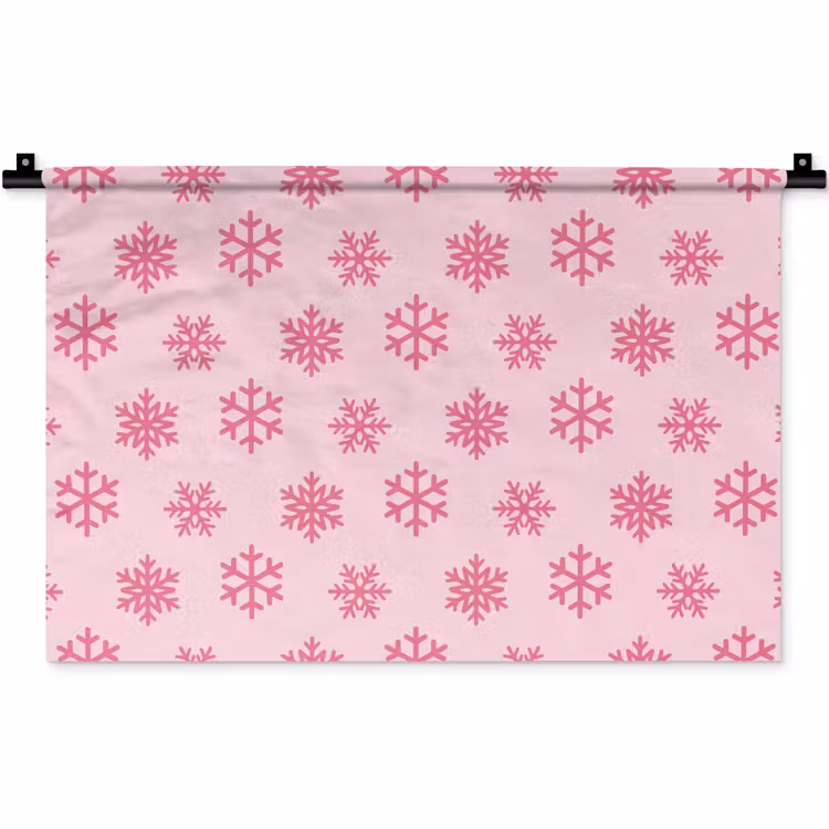Wandkleed - Sneeuwvlok - Roze - Kerst — 1