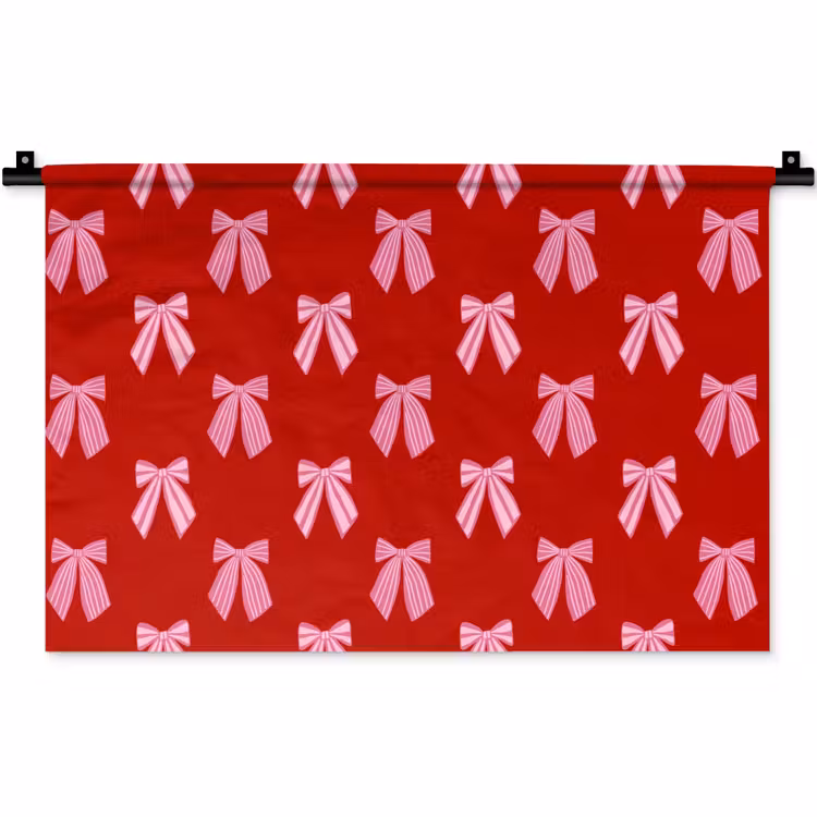 Wandkleed - Strikken - Kerst - Rood - Roze — 1