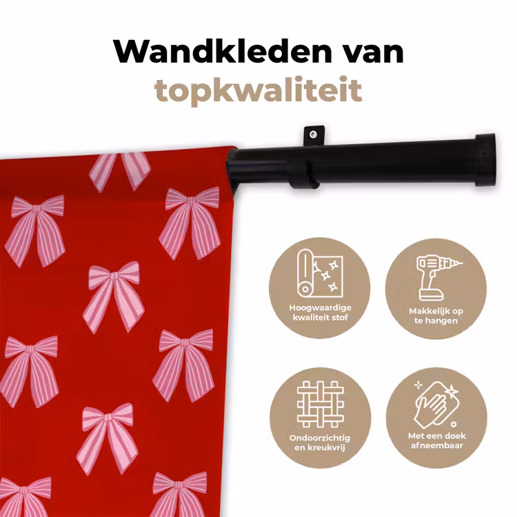 Wandkleed - Strikken - Kerst - Rood - Roze — 3