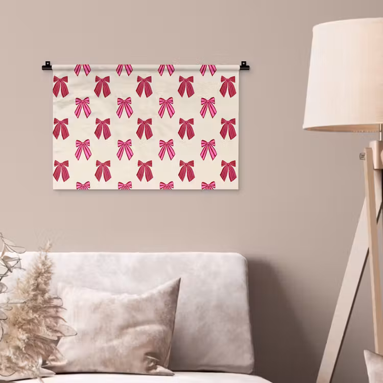 Wandkleed - Strikken - Kerst - Roze - Crème — 2