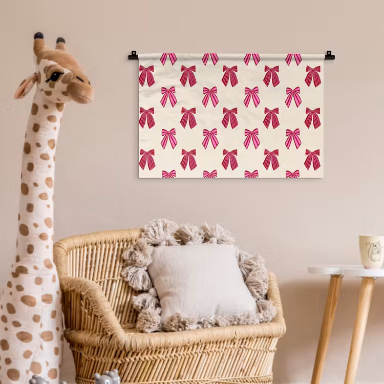 Wandkleed - Strikken - Kerst - Roze - Crème — 5