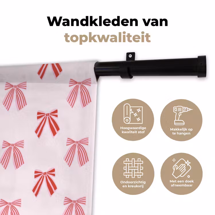 Wandkleed - Strikken - Kerst - Roze - Rood — 3