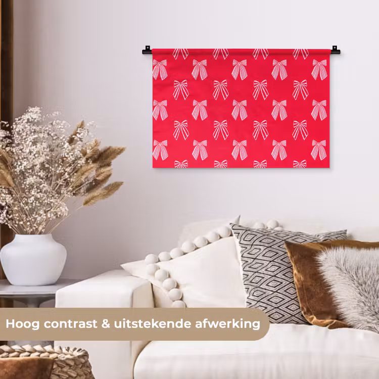 Wandkleed - Strikken - Kerstmis - Rood - Roze — 4