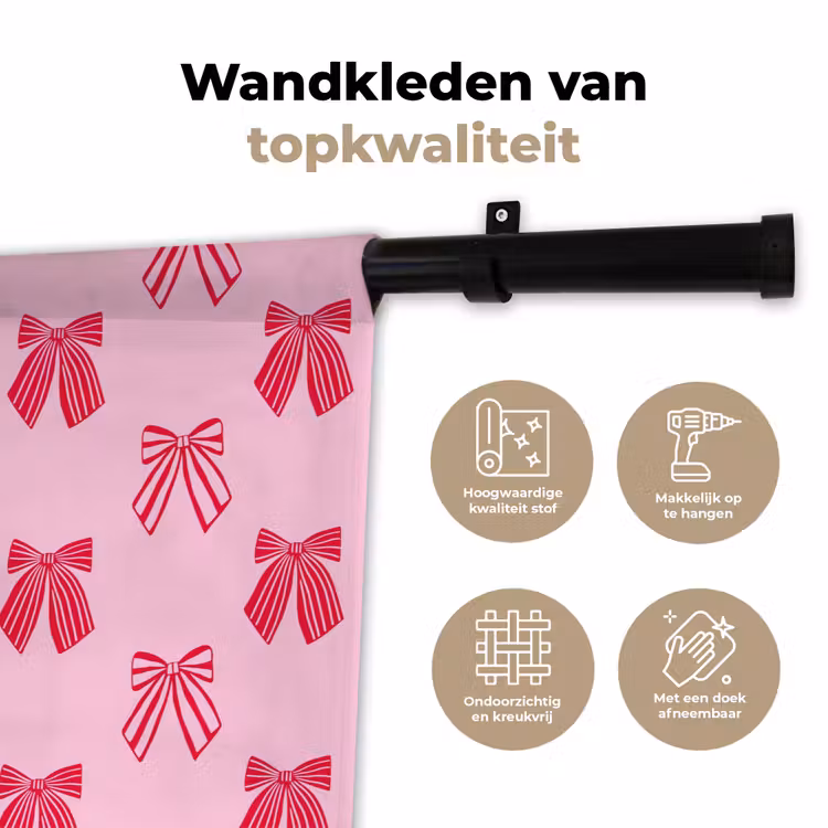 Wandkleed - Strikken - Kerstmis - Roze - Rood — 3
