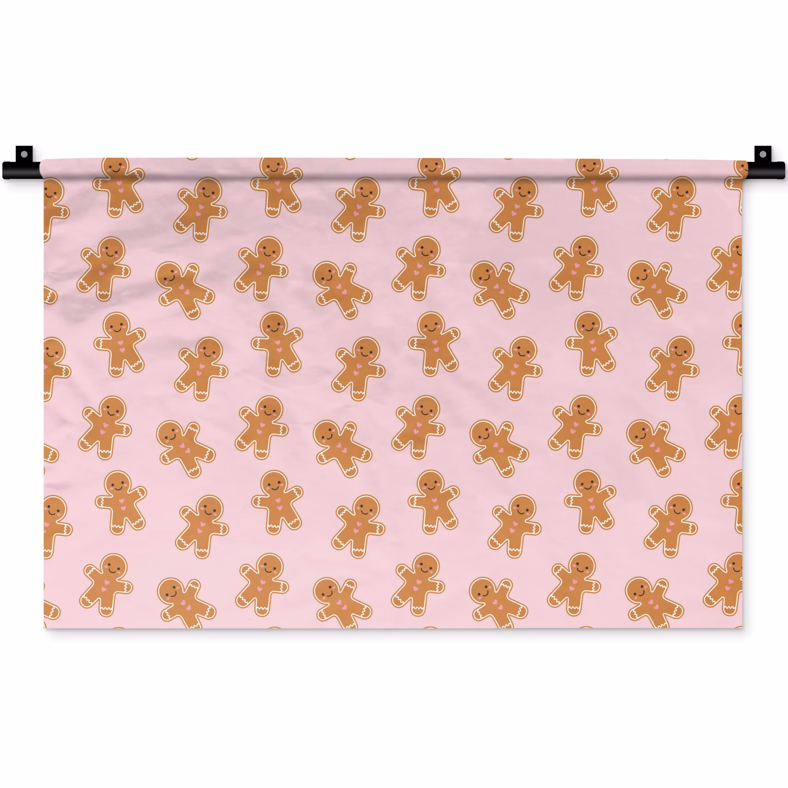 Wandkleed - Peperkoek - Bruin - Roze - Kerst — 1
