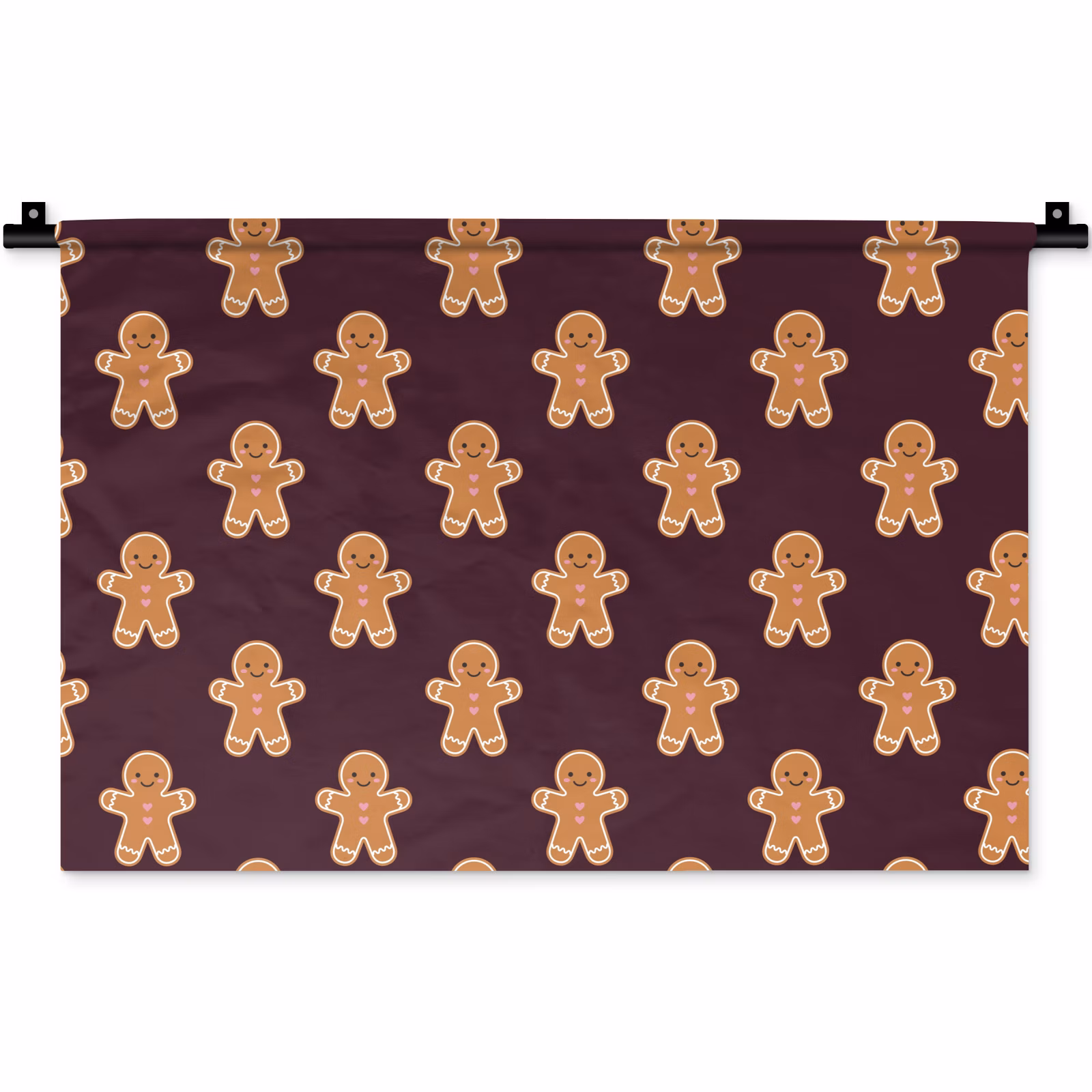 Wandkleed - Peperkoek - Kerst - Burgundy — 1