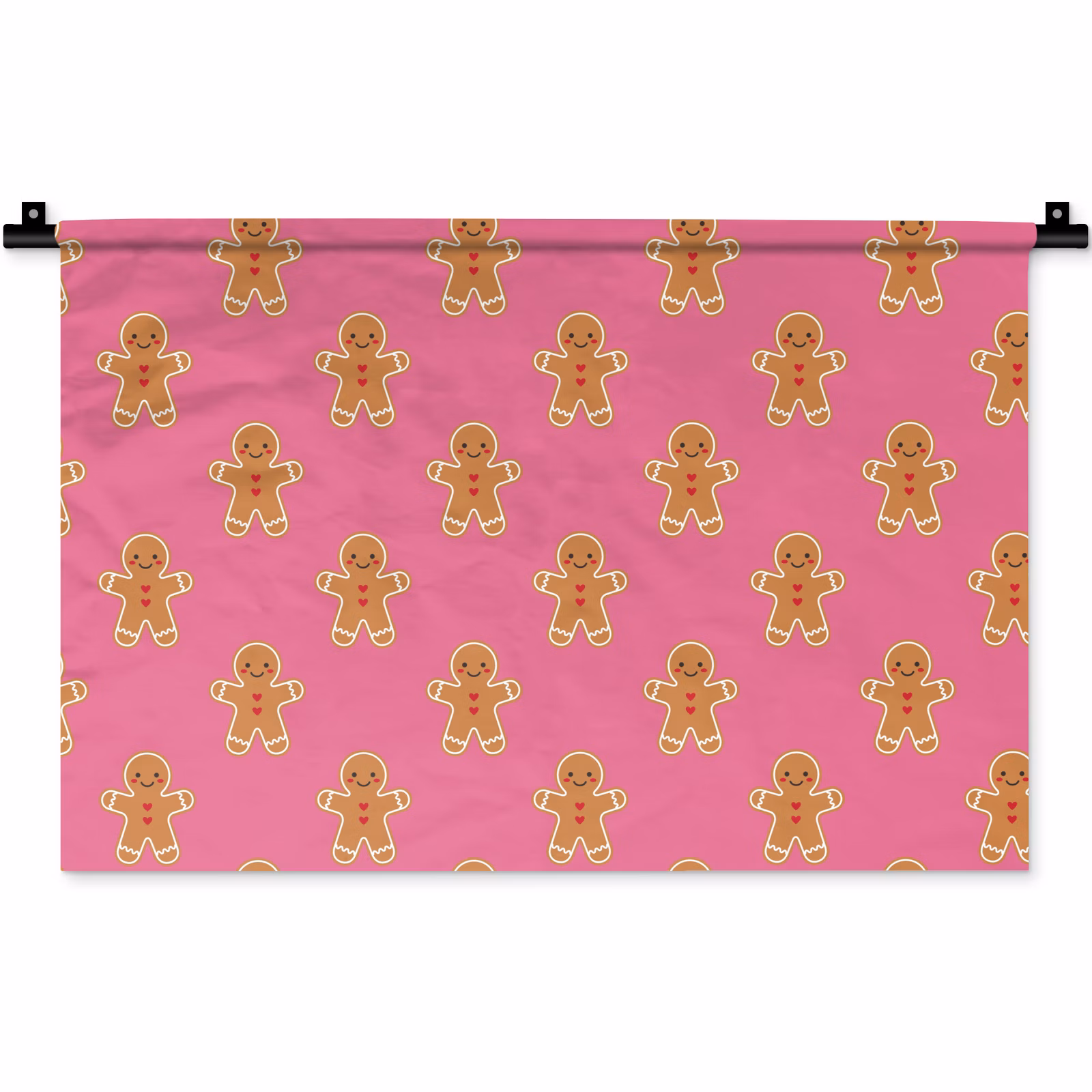 Wandkleed - Peperkoek - Kerst - Roze - Bruin — 1