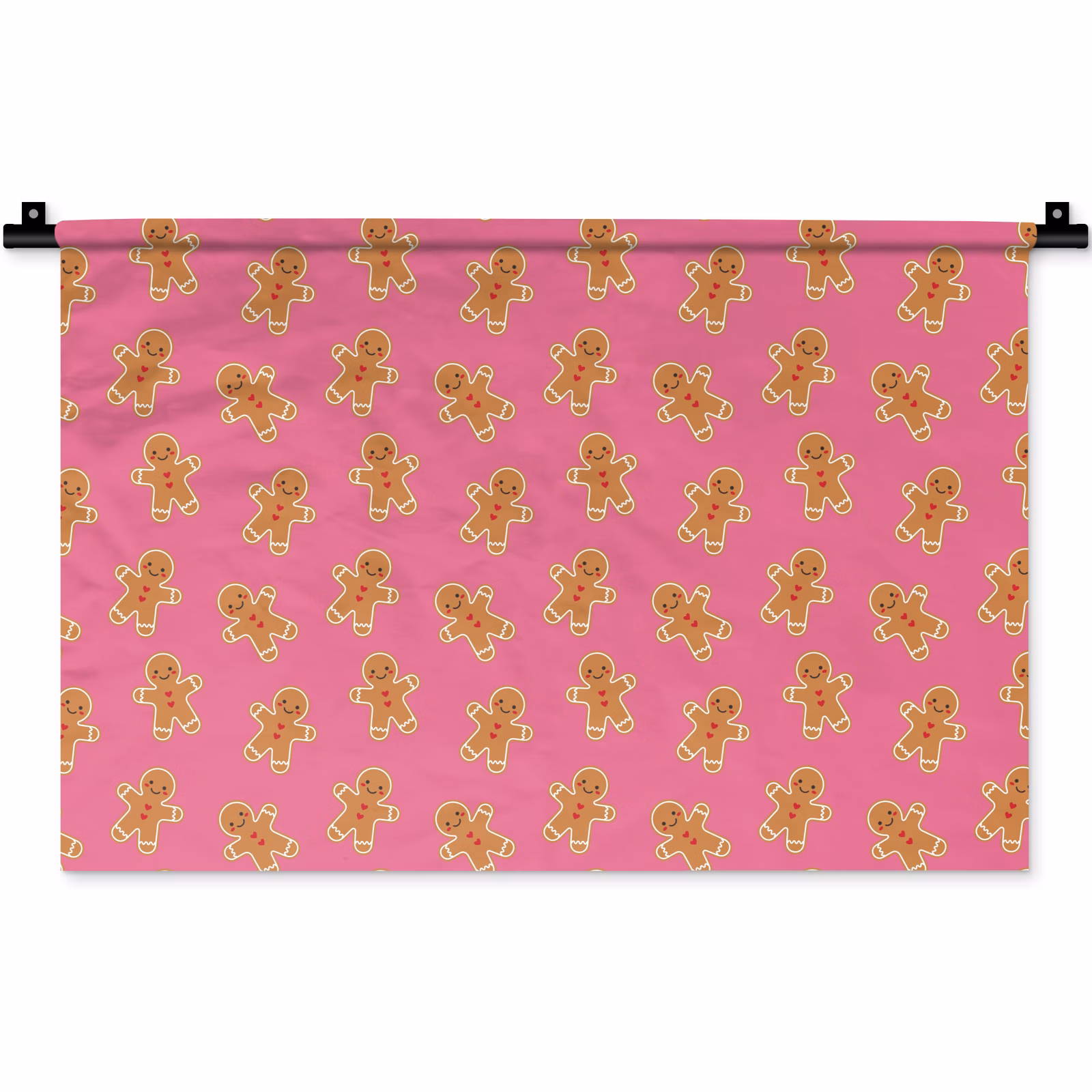 Wandkleed - Peperkoek - Roze - Bruin - Kerst — 1