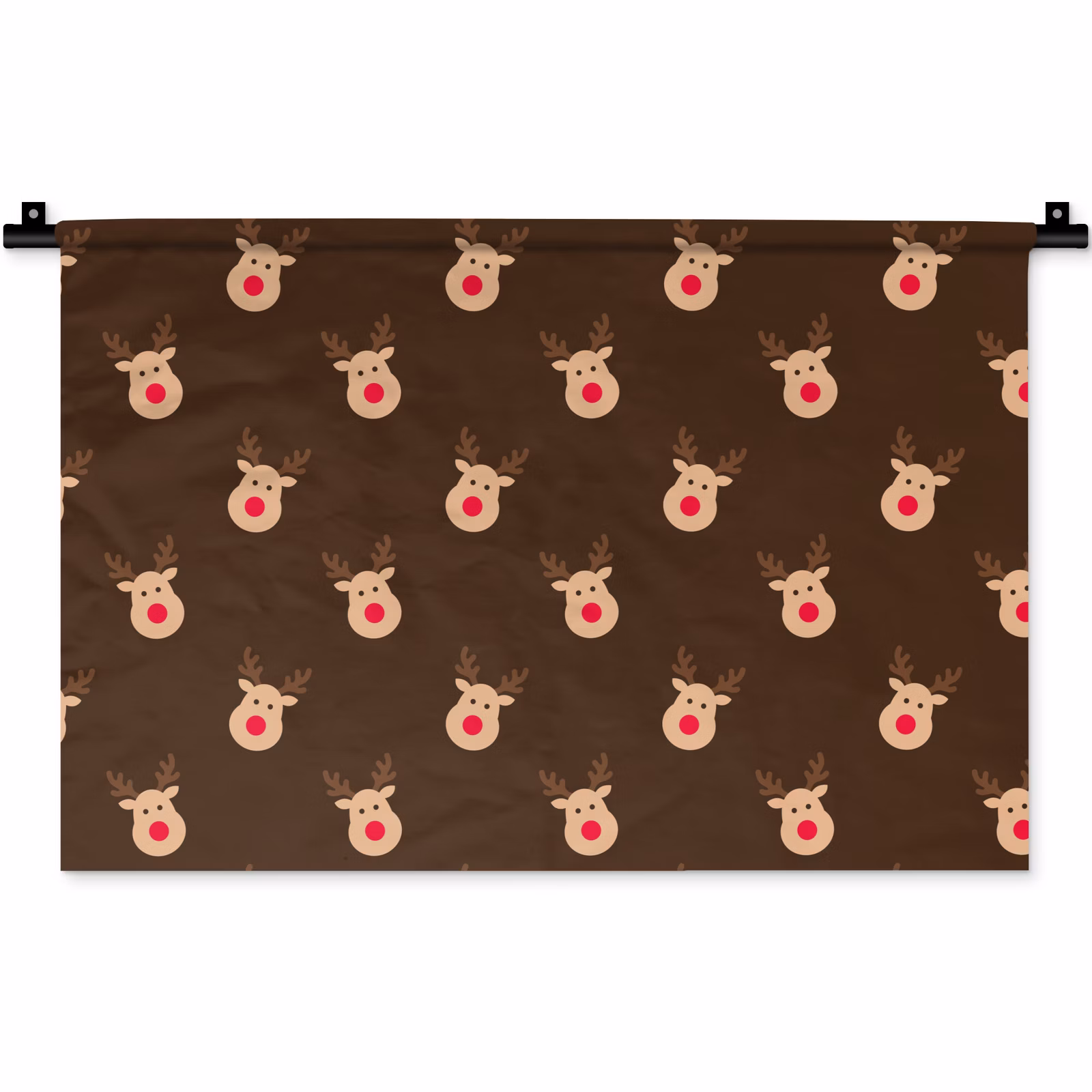 Wandkleed - Rendieren - Kerst - Bruin — 1