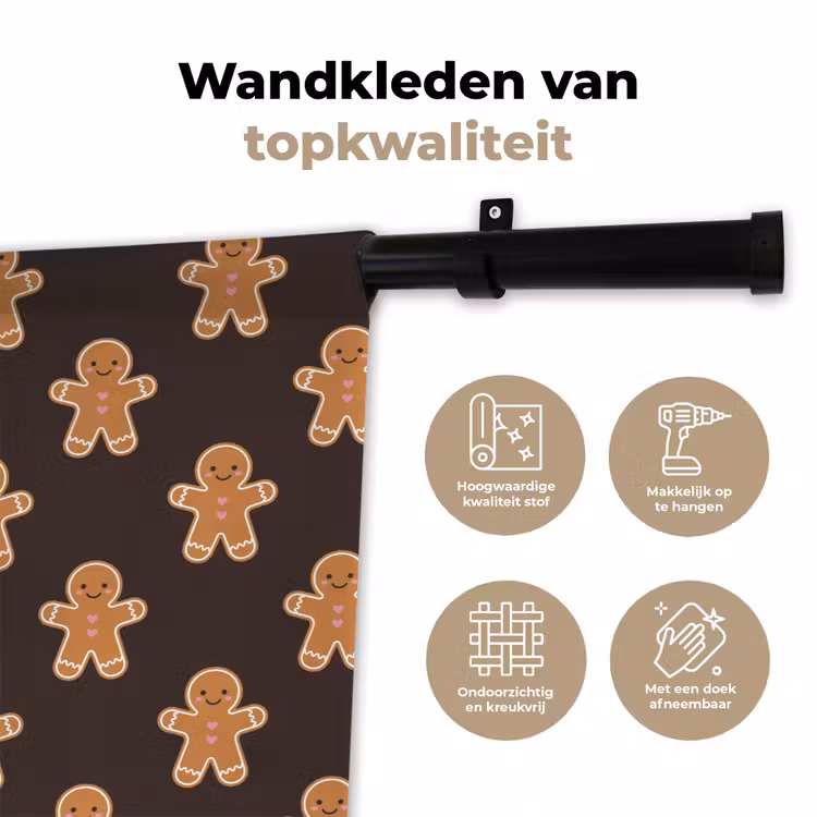 Wandkleed - Peperkoek - Bruin - Kerst — 3