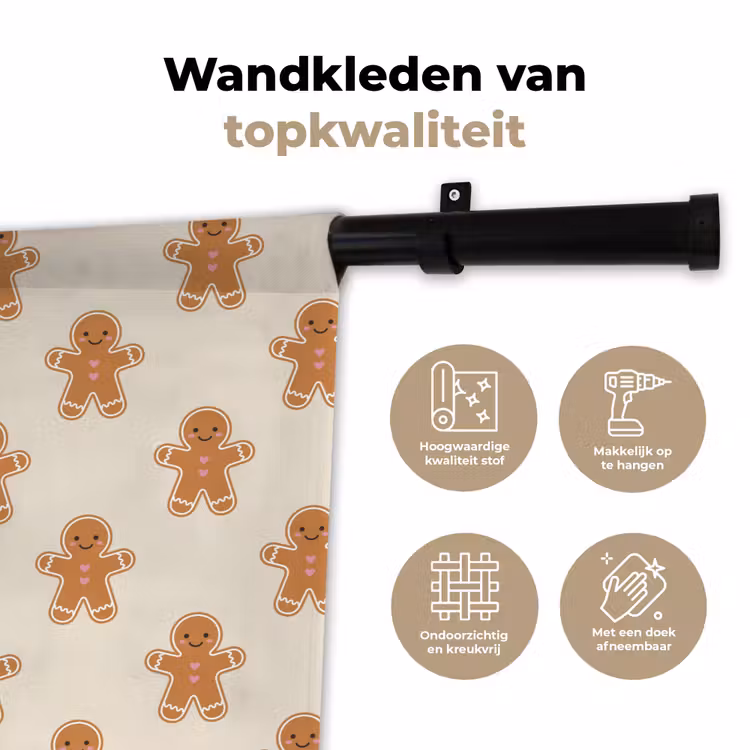 Wandkleed - Peperkoek - Kerst - Crème — 3