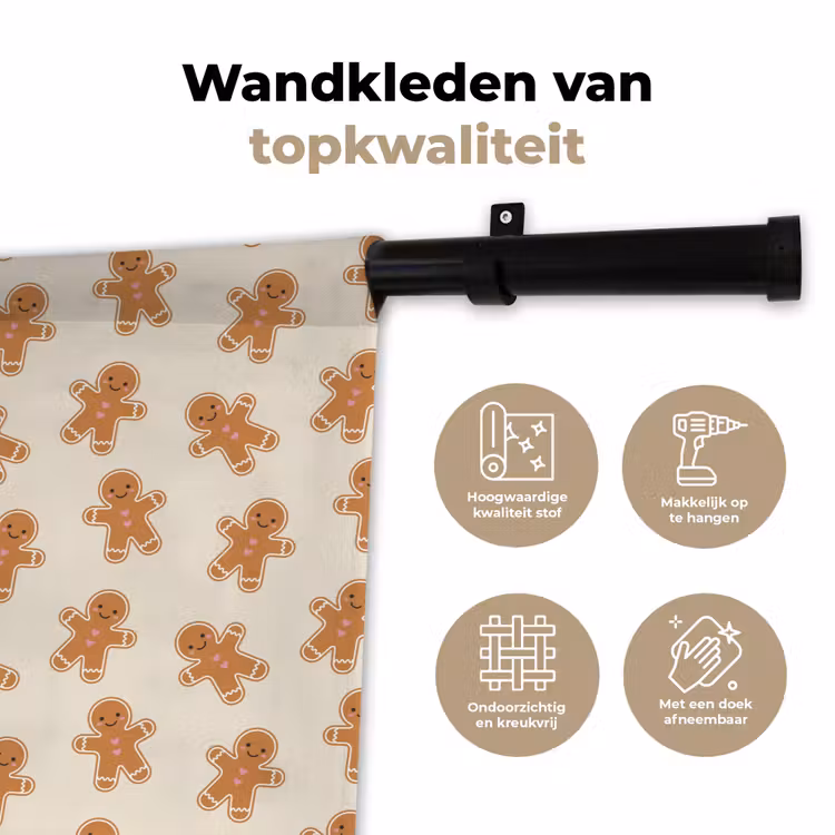 Wandkleed - Peperkoek - Kerst - Crème — 3
