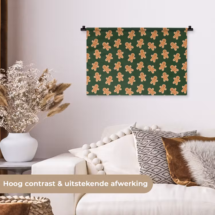 Wandkleed - Peperkoek - Kerst - Groen - Bruin — 4