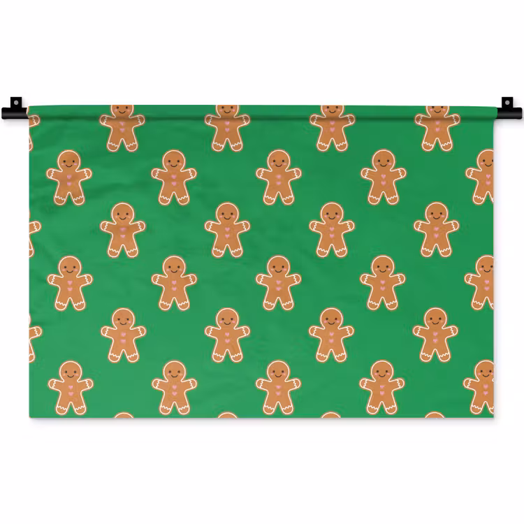 Wandkleed - Peperkoek - Kerst - Neon - Groen — 1
