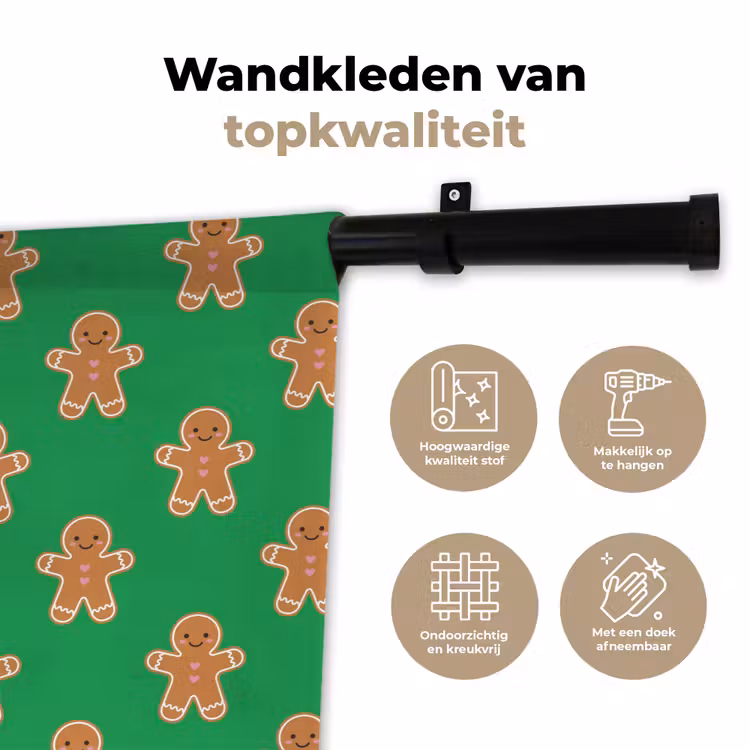 Wandkleed - Peperkoek - Kerst - Neon - Groen — 3