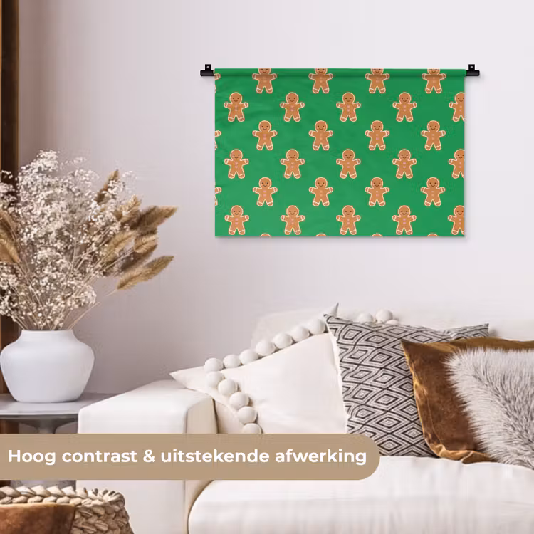 Wandkleed - Peperkoek - Kerst - Neon - Groen — 4