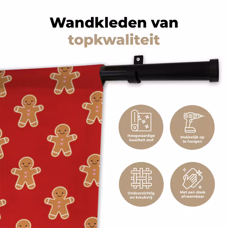 Wandkleed - Peperkoek - Kerst - Rood — 3