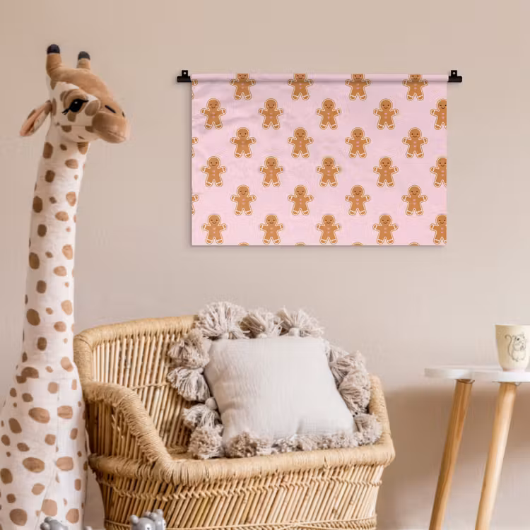 Wandkleed - Peperkoek - Kerst - Roze — 5