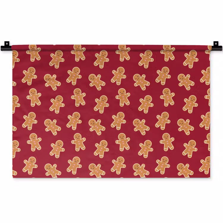 Wandkleed - Peperkoek - Rood - Bruin - Kerst — 1
